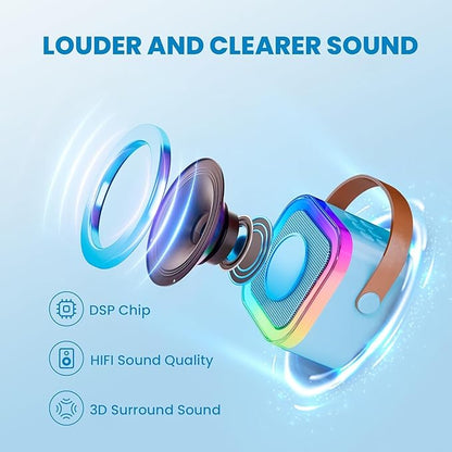 Portable Bluetooth Speaker with Microphone and LED Lights